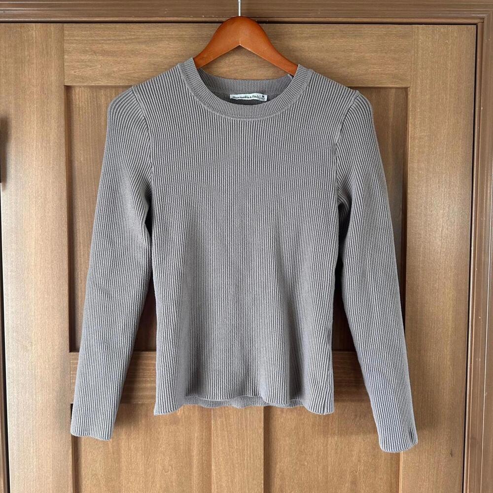 Abercrombie & Fitch Brown Ribbed Knit Crewneck Sweater Women’s size Medium